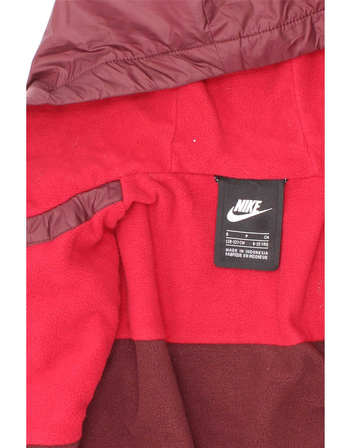 Nike Boys Vjetrovka s kapuljačom 8-9 godina Mala bordo poliester
