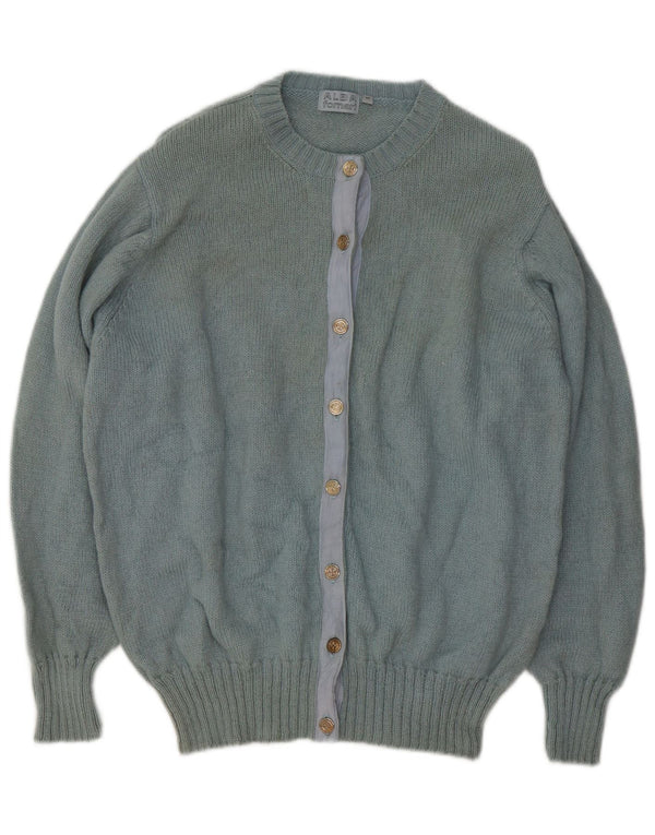 Alba Fornari ženski kardigan džemper UK 14 Srednje plava djevičanska vuna