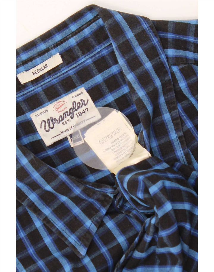 Wrangler muška majica standardnog kroja 3XL plavi pamuk na karo