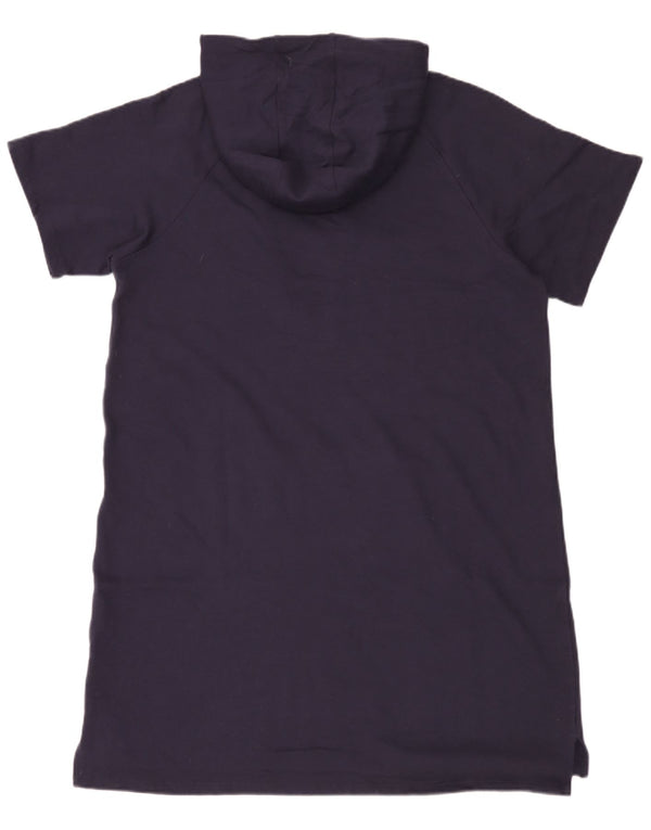 Dkny ženska haljina s kapuljačom kratkih rukava UK 18 XL tamnoplavi pamuk
