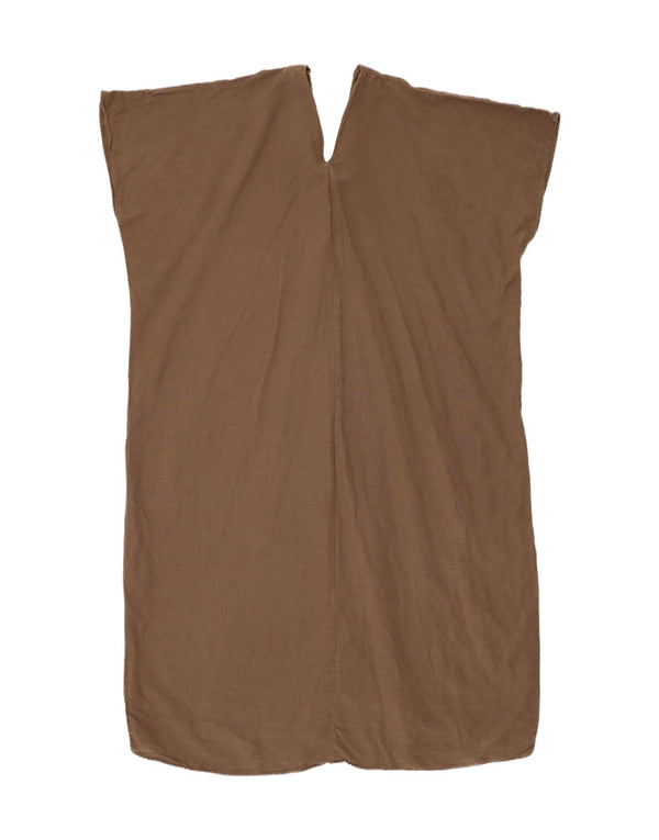 Zara Womens Longline Tunic Dress UK 16 Large Brown Lyocell