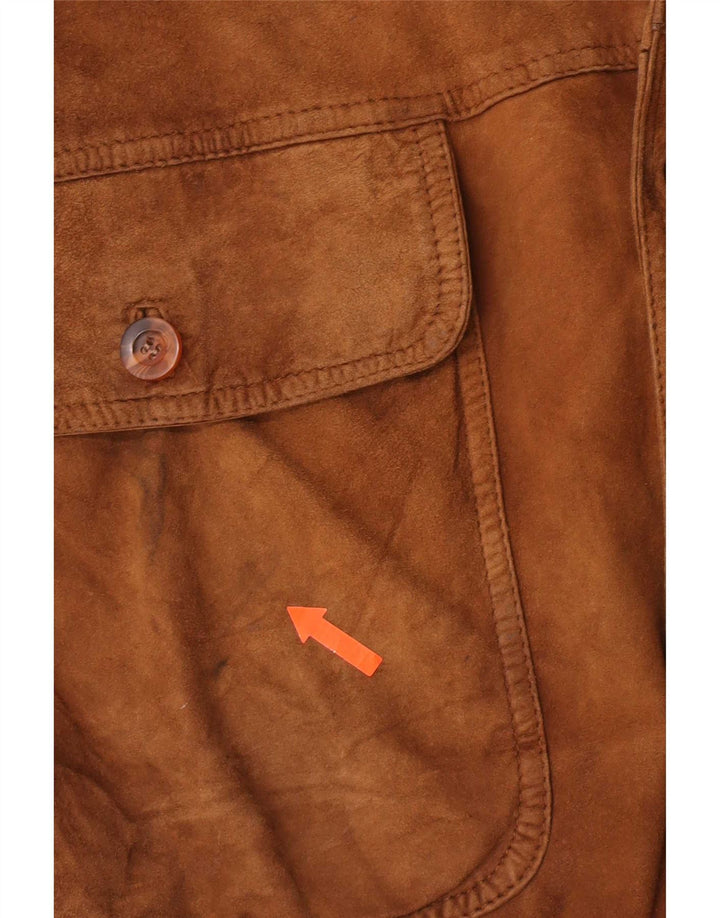 Vintage muška bomber jakna od brušene kože IT 52 XL smeđa koža