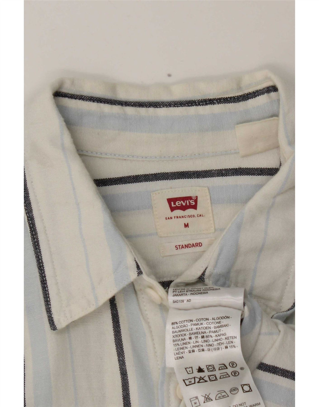 Levi's muška standardna košulja kratkih rukava, srednji pamuk na bijele pruge