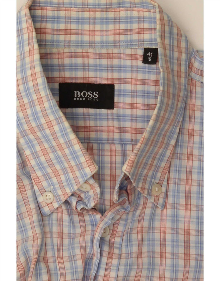 Hugo Boss muška košulja kratkih rukava veličina 41 16 veliki plavi karirani
