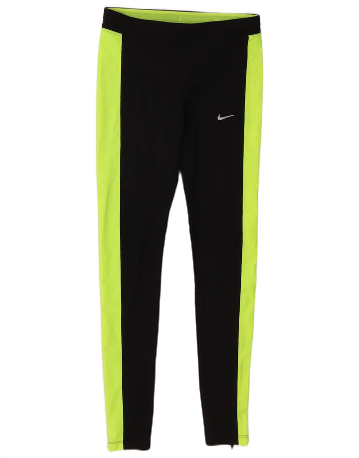 Nike Ženske Dri Fit Leggings UK 10 Male crne Colourblock poliester