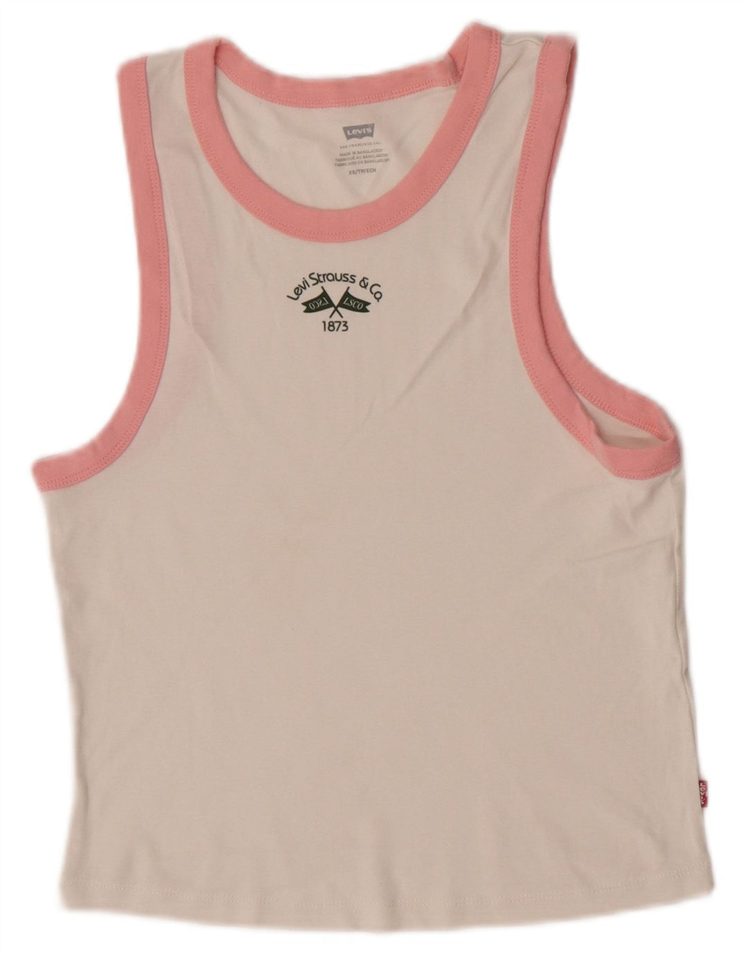 Levi's ženski kratki grafički prsluk UK 6 XS Off White