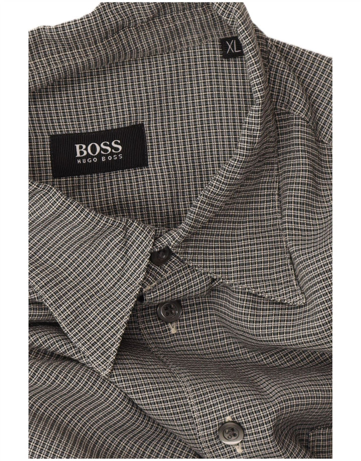 HUGO BOSS Mens Shirt XL Grey Check