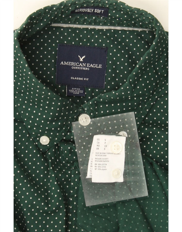 American Eagle muška klasična košulja od malog zelenog pamuka na točkice
