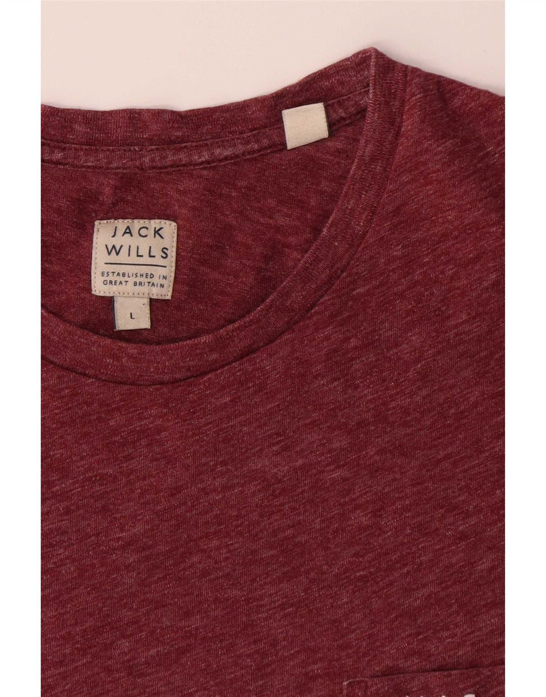 Jack Wills Muška majica kratkih rukava Veliki bordo prošarani poliester