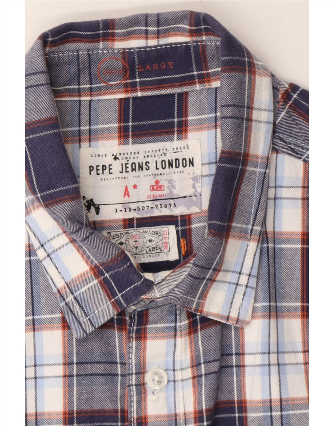 PEPE JEANS Mens Flannel Shirt Large Blue Check Cotton Vintage PEPE Jeans and Second-Hand PEPE Jeans from Messina Hembry 