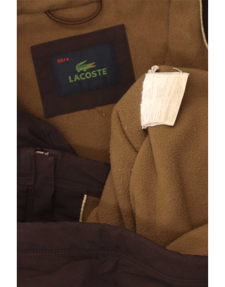 Lacoste Mens Windbreaker Jacket Size 4 Medium Brown Polyamide