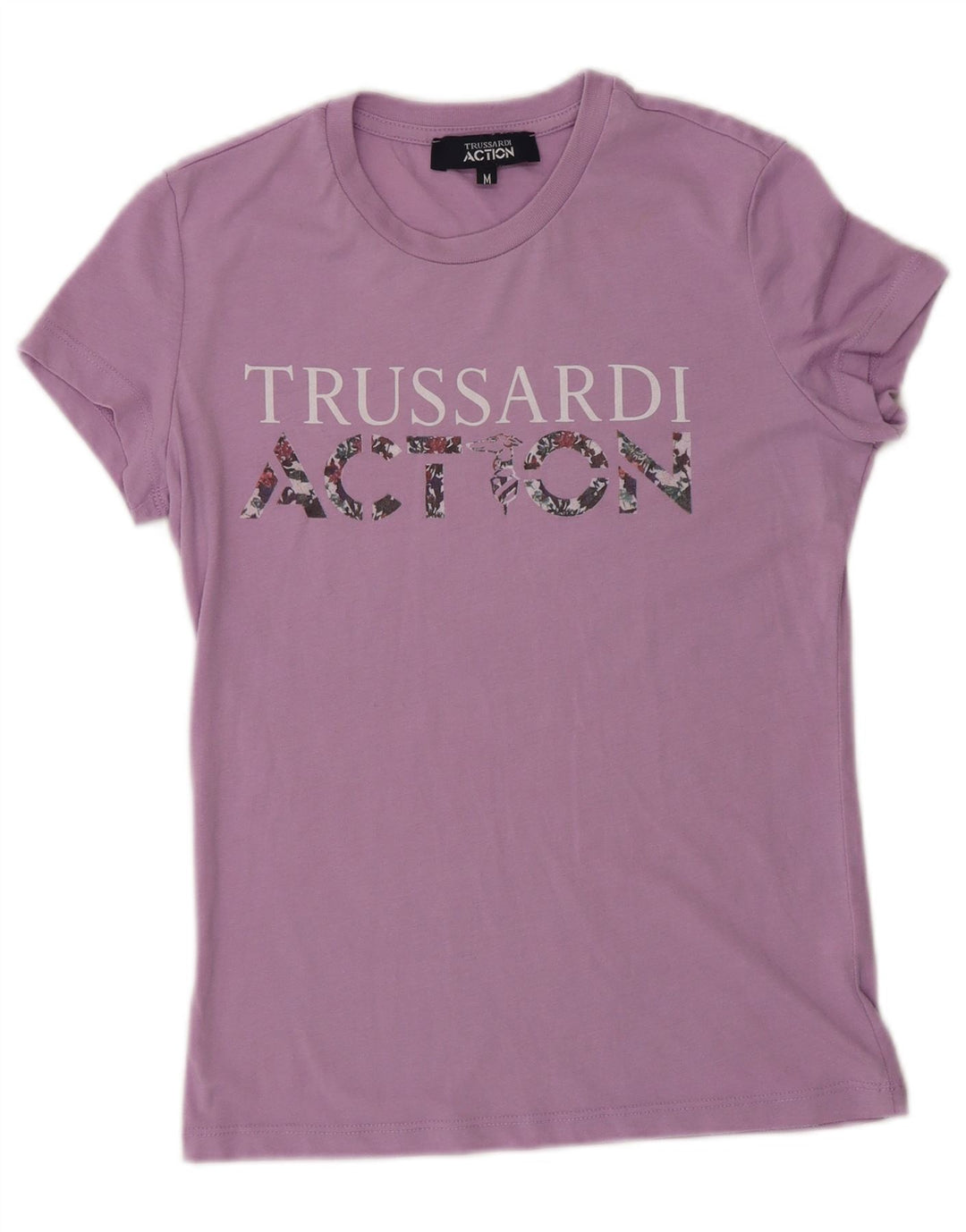 Trussardi ženska majica kratkih rukava s grafičkim motivima UK 12 srednje ljubičasta poliester