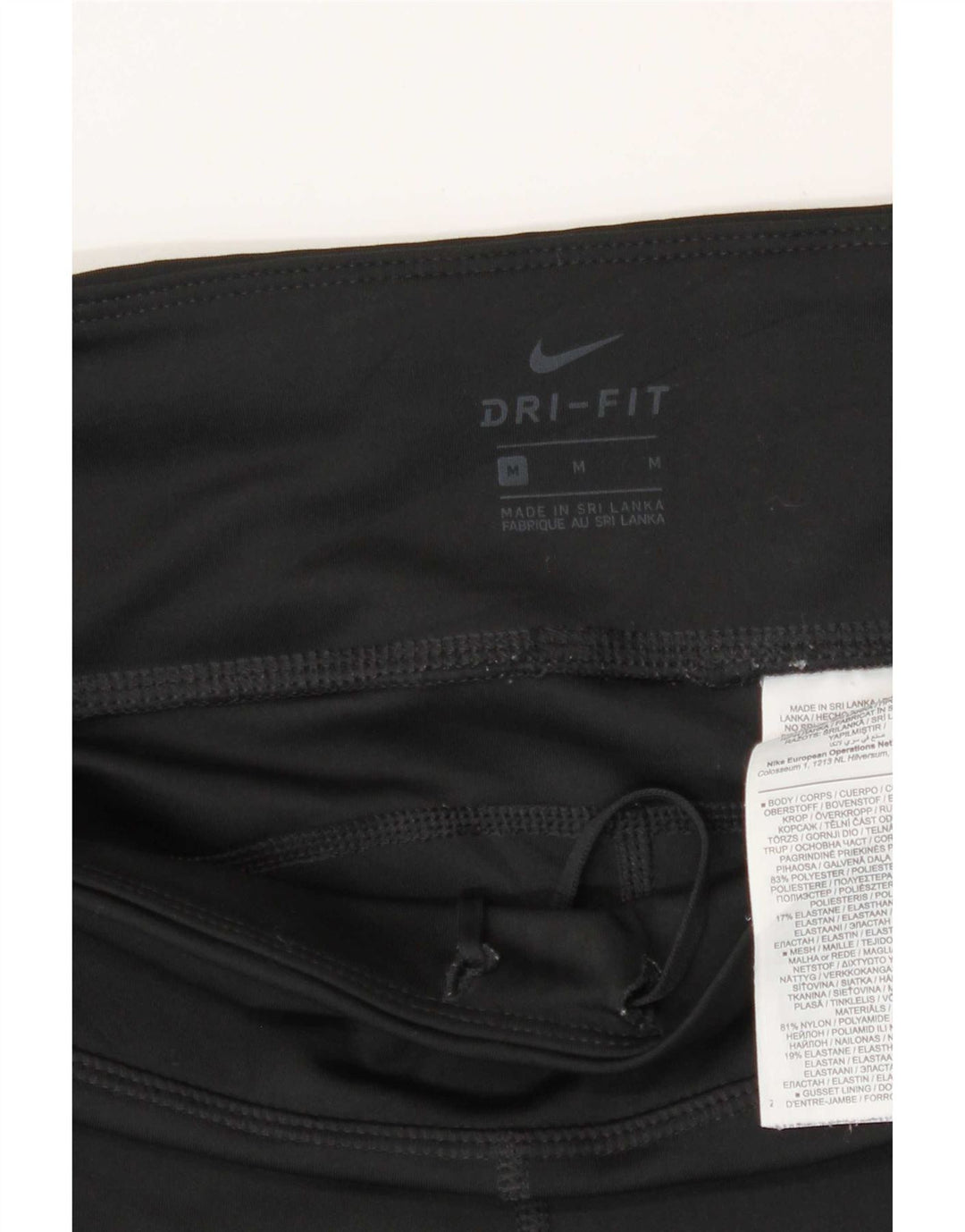 Nike Ženske Dri Fit Crop Leggings UK 12 Srednji crni poliester