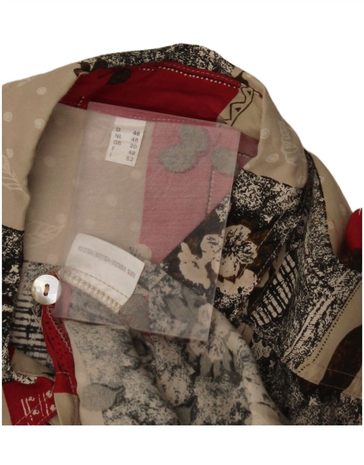 VINTAGE Ženska košulja bluza UK 20 2XL Višebojna cvjetna viskoza