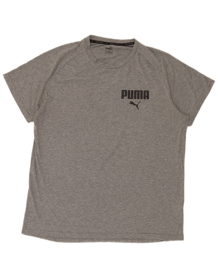 PUMA Mens T-Shirt Top 2XL Grey Cotton