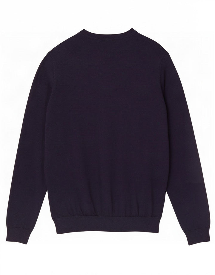 Marks & Spencer muški džemper s mornarsko plavim izrezom srednje veličine od merino vune