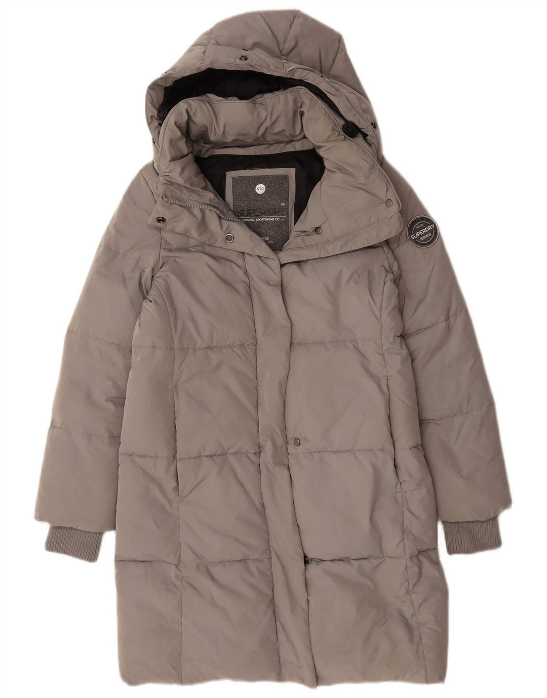 Superdry ženski preveliki kaput s kapuljačom i podstavljenim kaputom UK 10 Small Gray