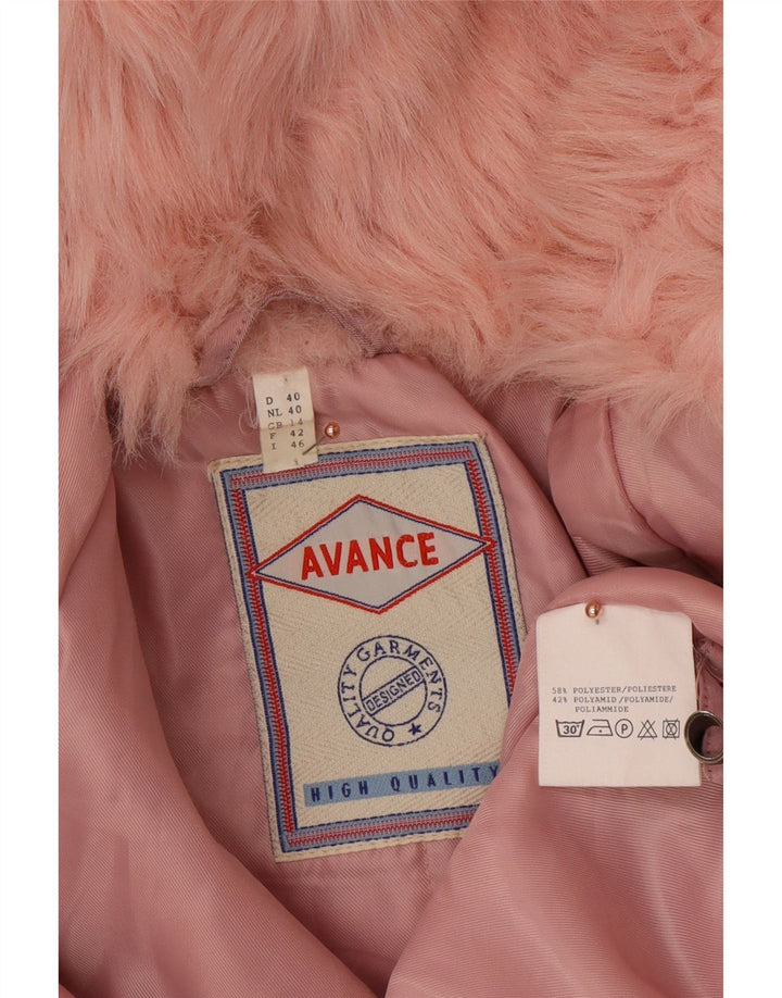 VINTAGE Ženska vjetrovka s kapuljačom UK 14 Veliki ružičasti poliester