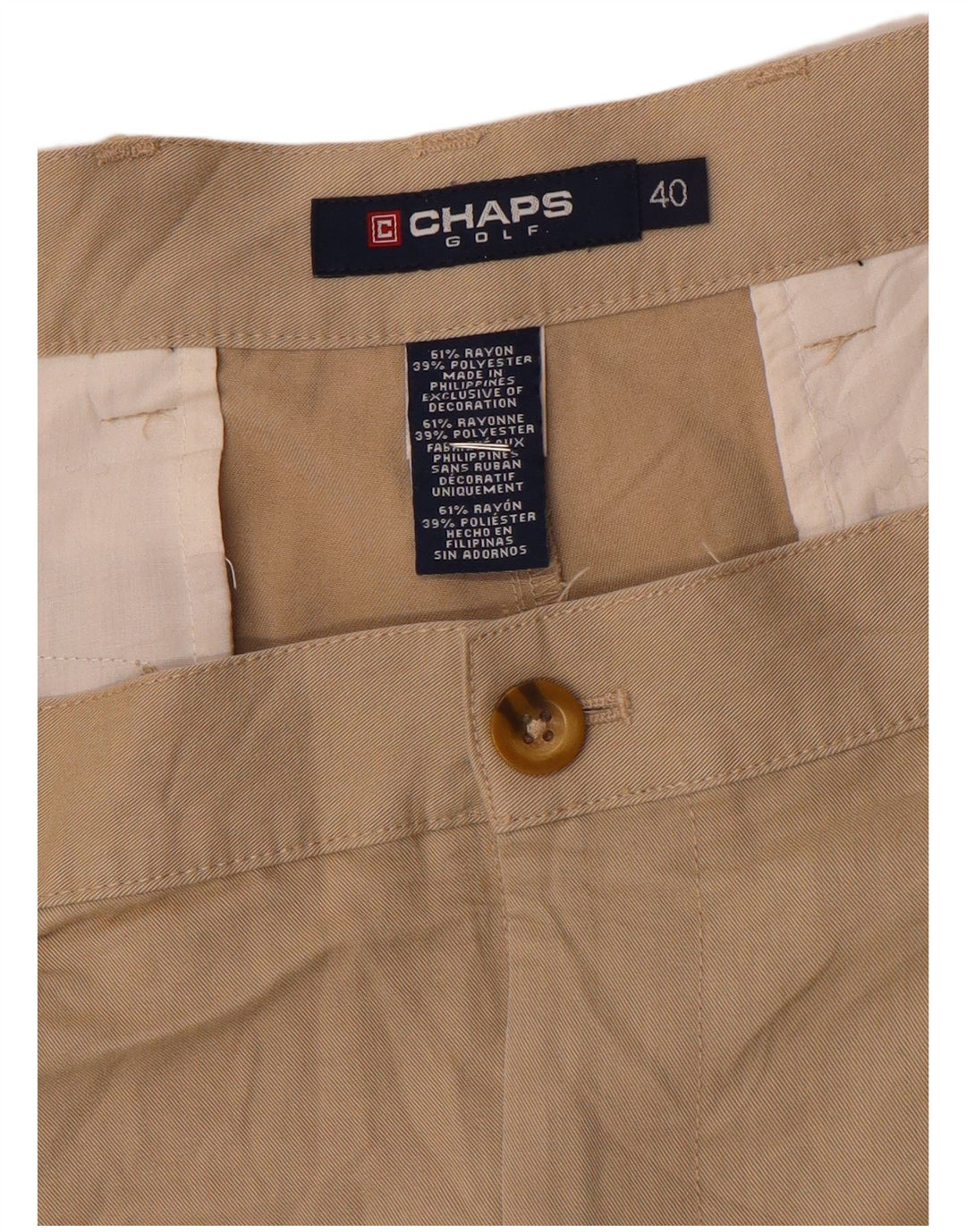Chaps muške chino kratke hlače W40 XL bež rajon