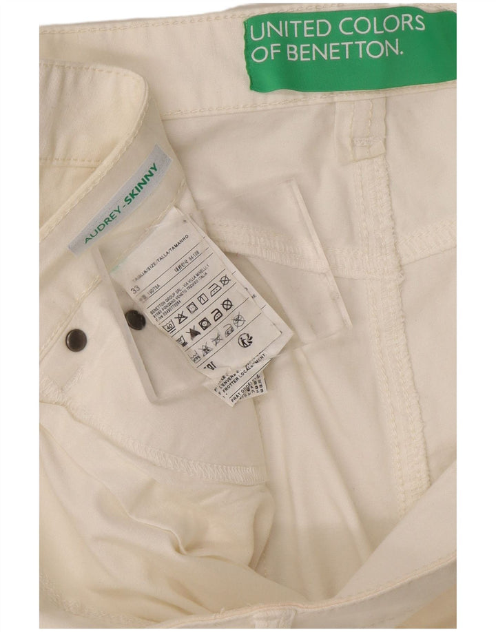 BENETTON Mens Slim Casual Trousers W33 L28  White Cotton Vintage Benetton and Second-Hand Benetton from Messina Hembry 
