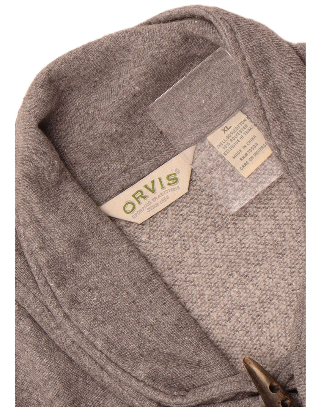 Orvis muška majica sa šal izrezom XL sivi pamuk