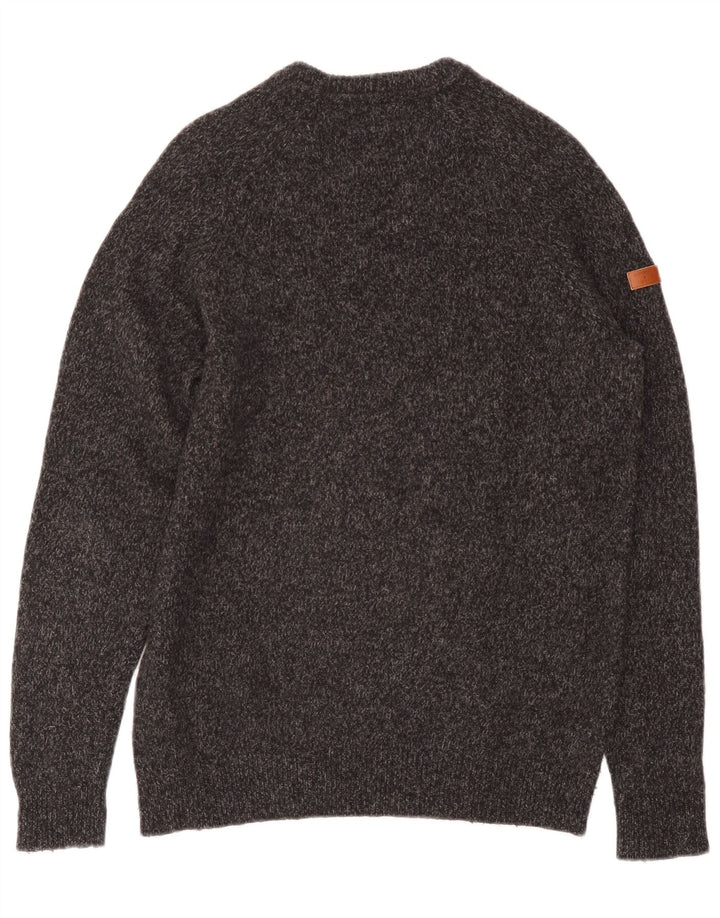 Superdry muški džemper s okruglim izrezom srednje sive pjegave vune