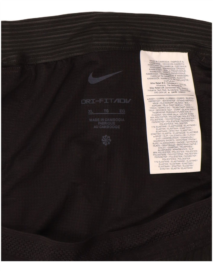 NIKE Ženske Dri Fit Leggings UK 18 XL crne pruge od poliestera