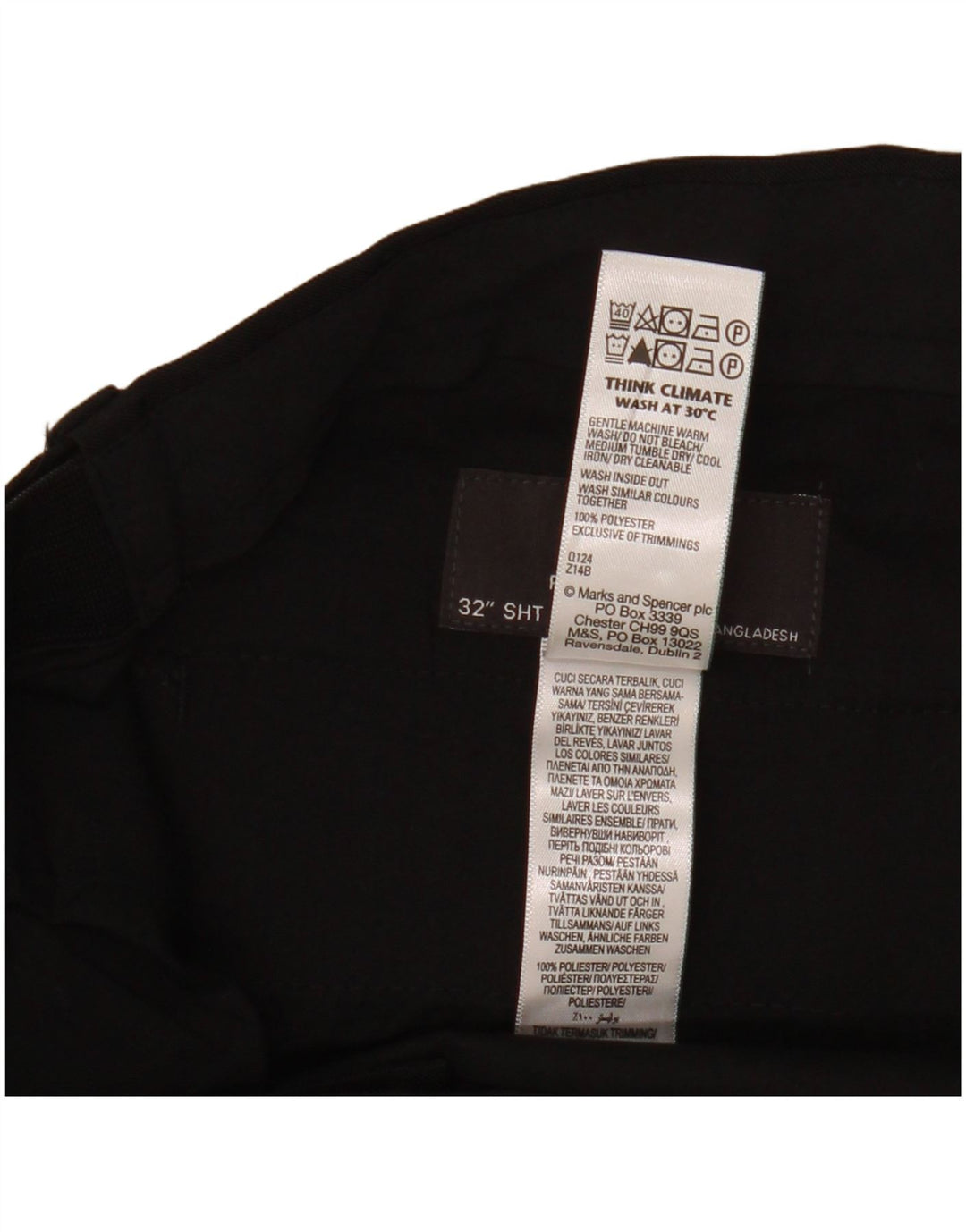 Marks & Spencer muške chino hlače regularnog kroja W32 L29 crni poliester