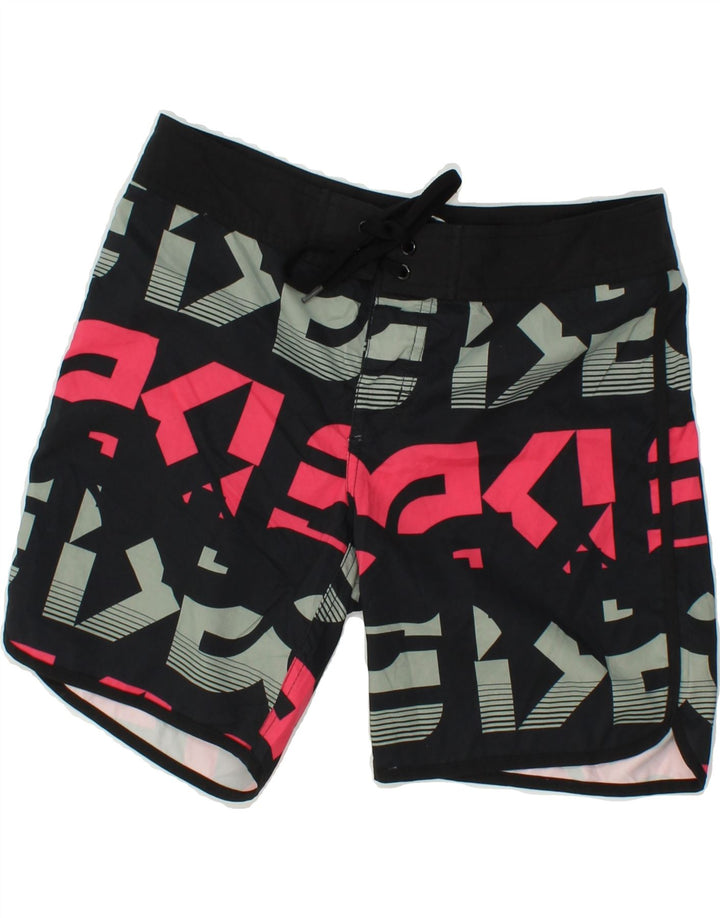 OAKLEY Womens Graphic Swimming Shorts UK 8 Small  Black Vintage Oakley and Second-Hand Oakley from Messina Hembry 