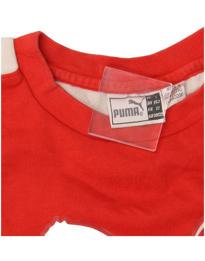 PUMA Boys Graphic Sweatshirt Džemper 11-12 godina Red Colourblock Pamuk