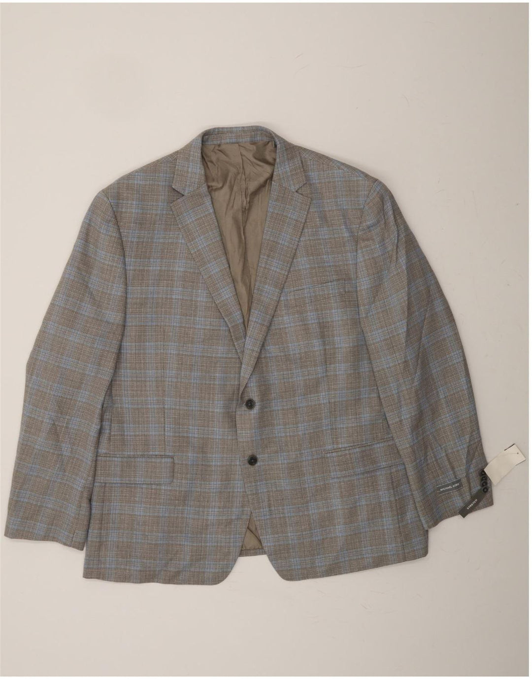 MICHAEL KORS Mens Stretch 2 Button Blazer Jacket UK 46 3XL Grey Check Wool Vintage Michael Kors and Second-Hand Michael Kors from Messina Hembry 
