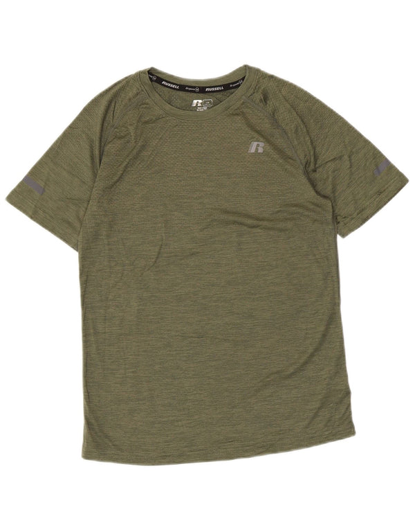 Russell Athletic Boys Dri-Power majica kratkih rukava 10-11 Years Large Green Flected
