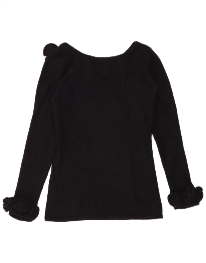 Alba Moda ženski džemper s veznim izrezom UK 10 Mala crna nova vunena