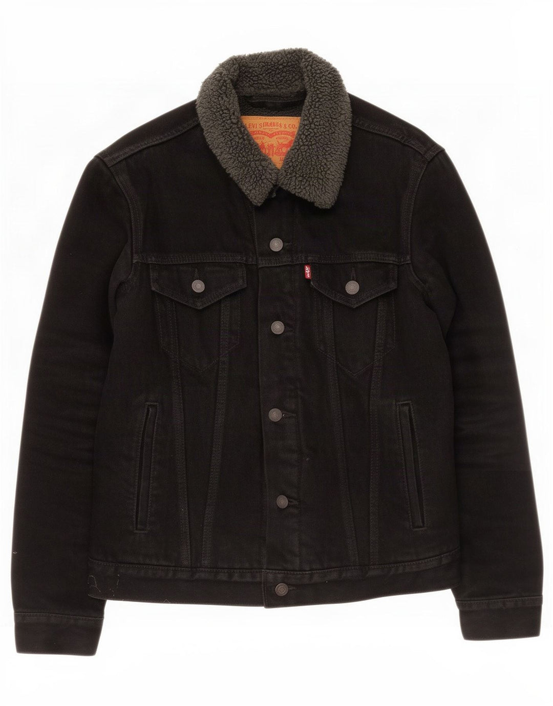 Levi's muška traper šerpa jakna UK 36 mala crna pamuk