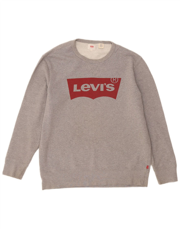 Levi's muška majica s grafičkim motivima srednje sivi pamuk