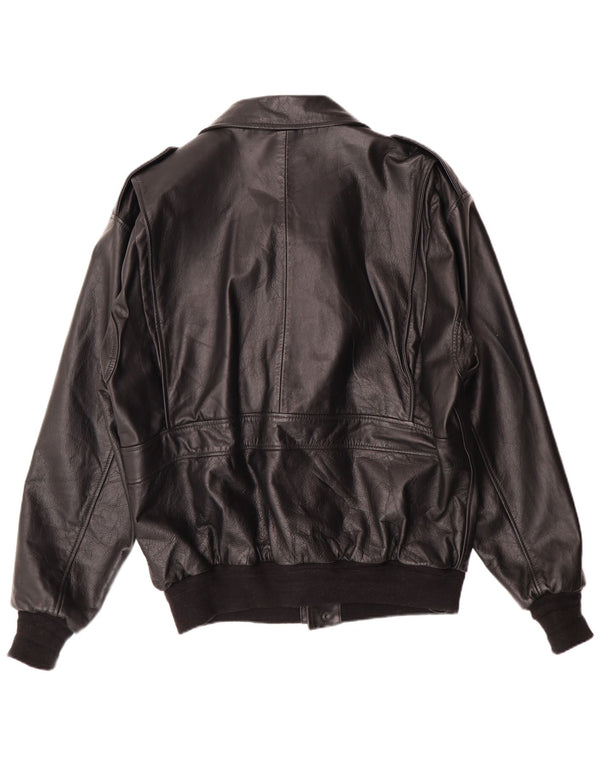 Vintage muška vojna bomber kožna jakna UK 42 XL crna