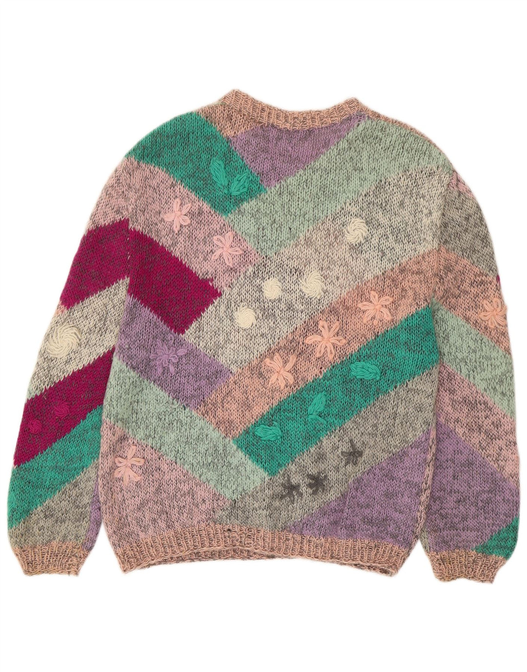 VINTAGE ženski džemper s morskim izrezom UK 18 XL Raznobojni cvjetni