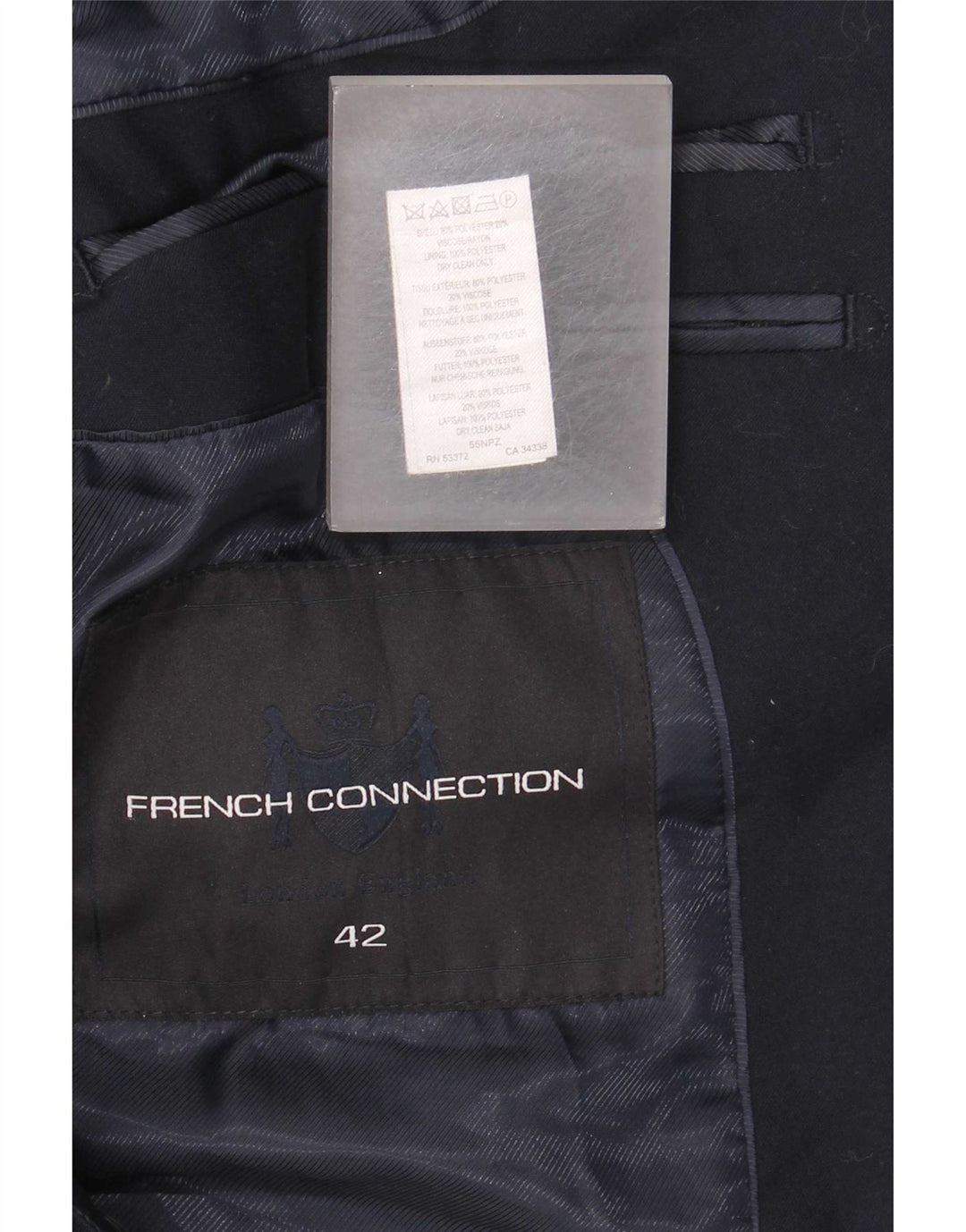 French Connection muška jakna s 2 gumba UK 42 XL tamnoplavi poliester