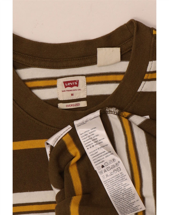 LEVI'S muška prevelika majica kratkih rukava, pamuk na srednje smeđe pruge