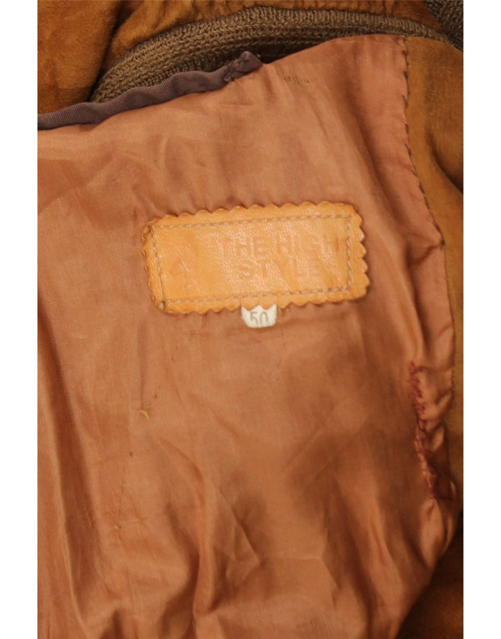 Vintage muška bomber jakna od brušene kože IT 50 Large Brown