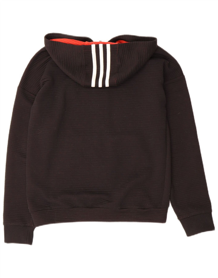 Adidas pulover s kapuljačom s patentnim zatvaračem za dječake 11-12 godina, crni poliester