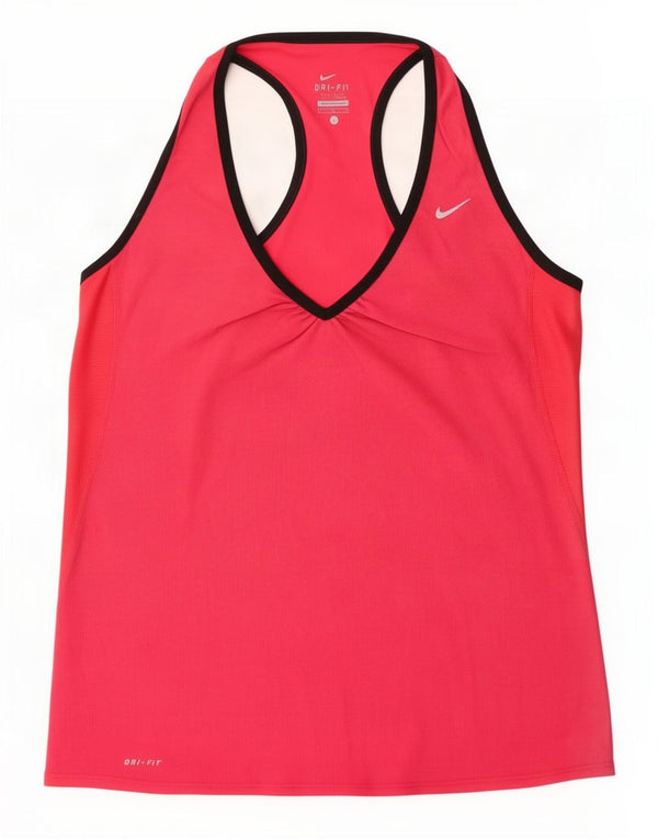 Nike Ženski Dri Fit Vest Top UK 14 Large Pink Colourblock