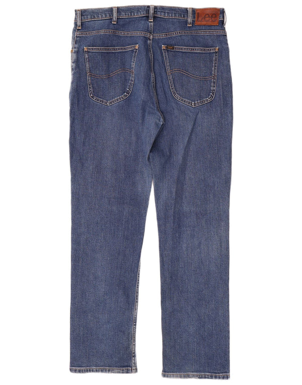 Lee Mens Brooklyn Straight Jeans W36 L32 Plavi pamuk