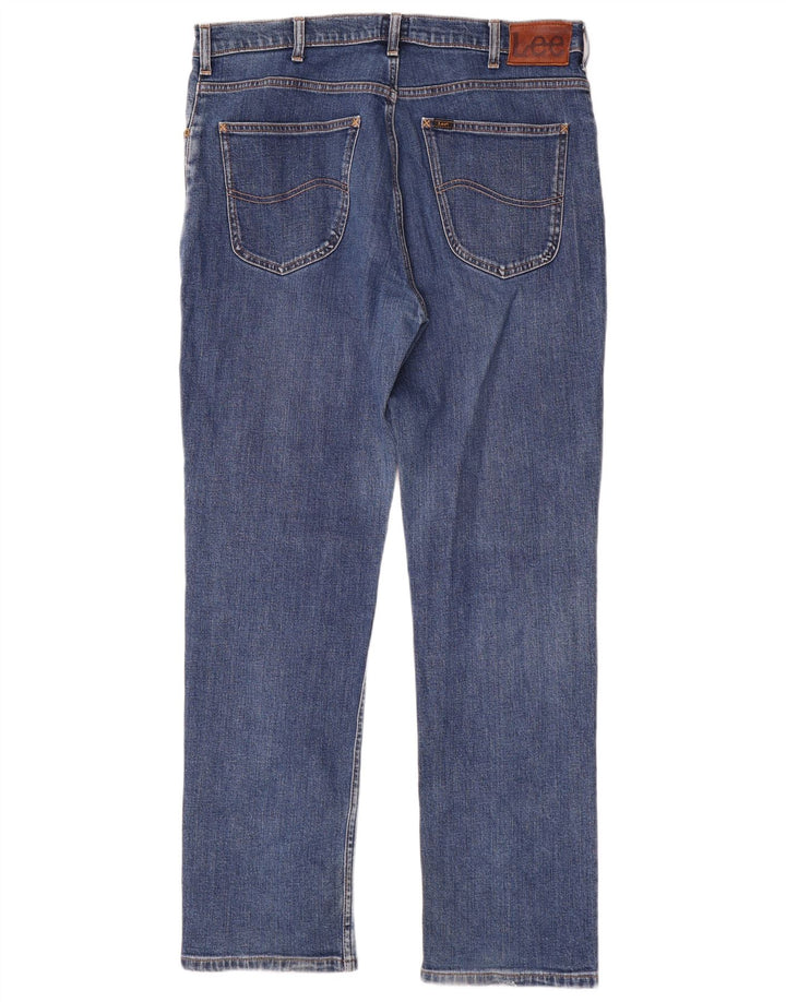 Lee Mens Brooklyn Straight Jeans W36 L32 Plavi pamuk