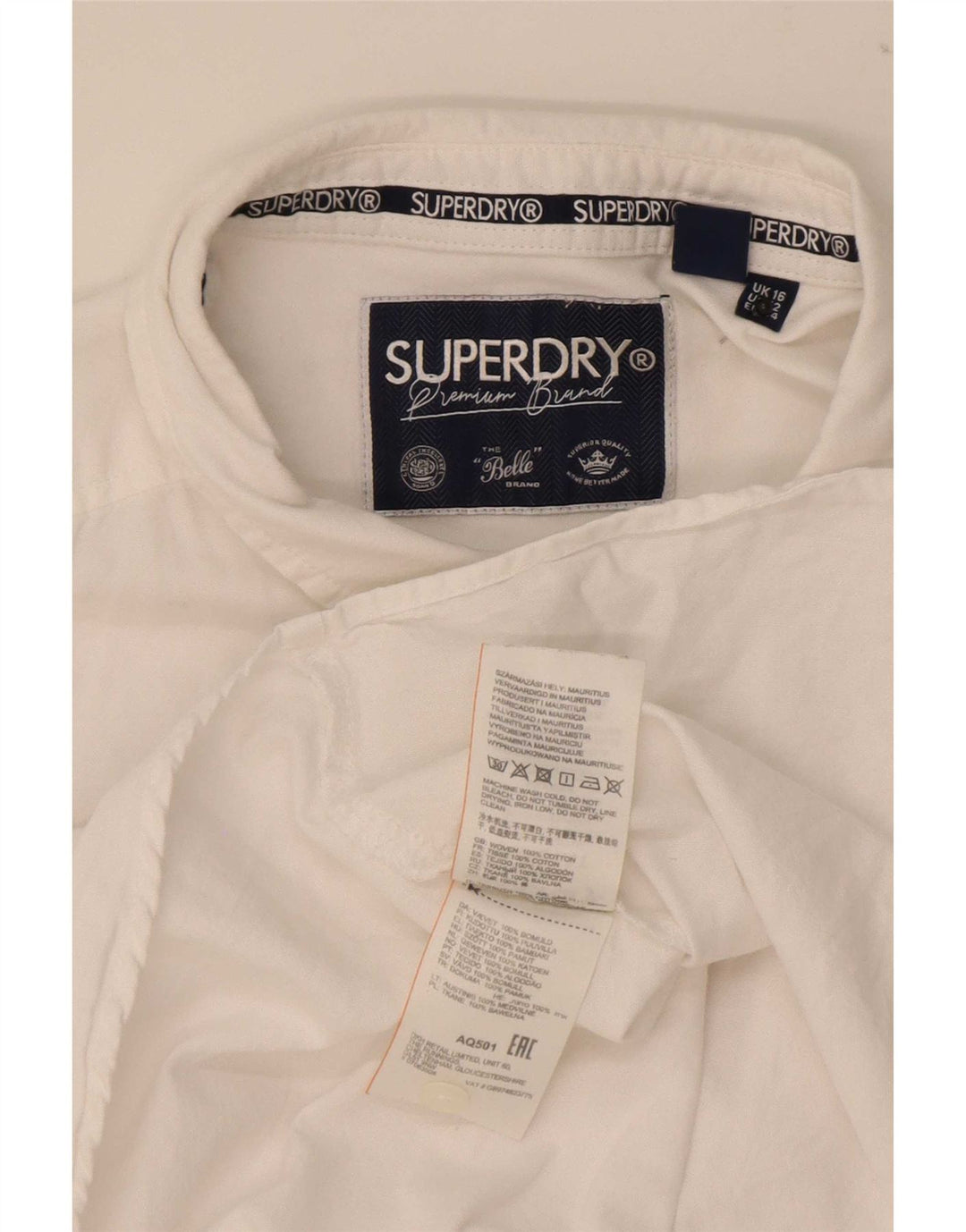 Superdry ženska košulja UK 16 velika bijela pamuk