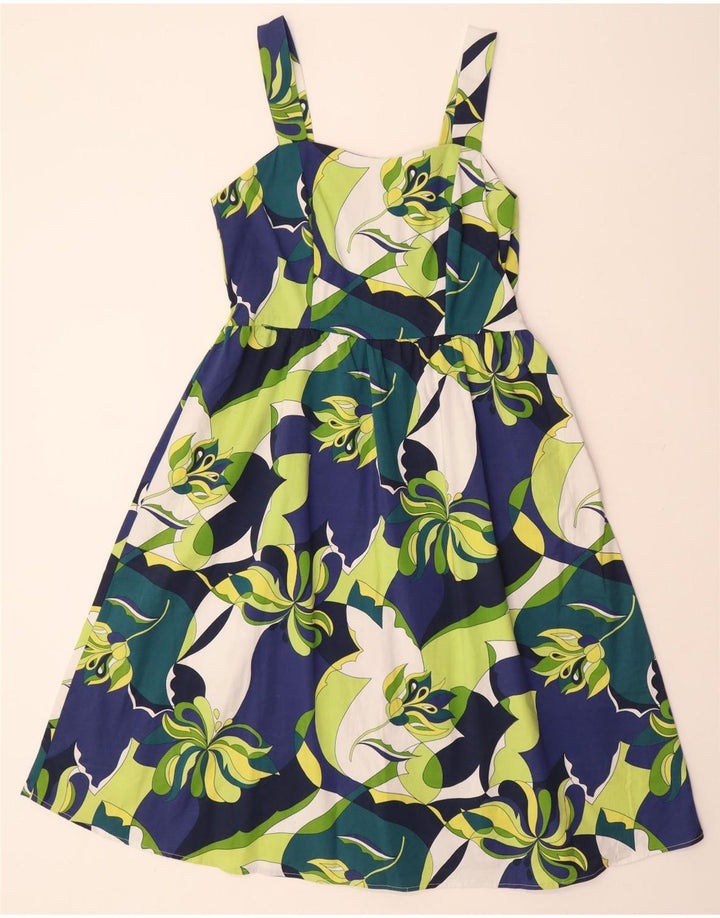 VINTAGE ženski sarafan IT 48 XL Raznobojni cvjetni pamuk