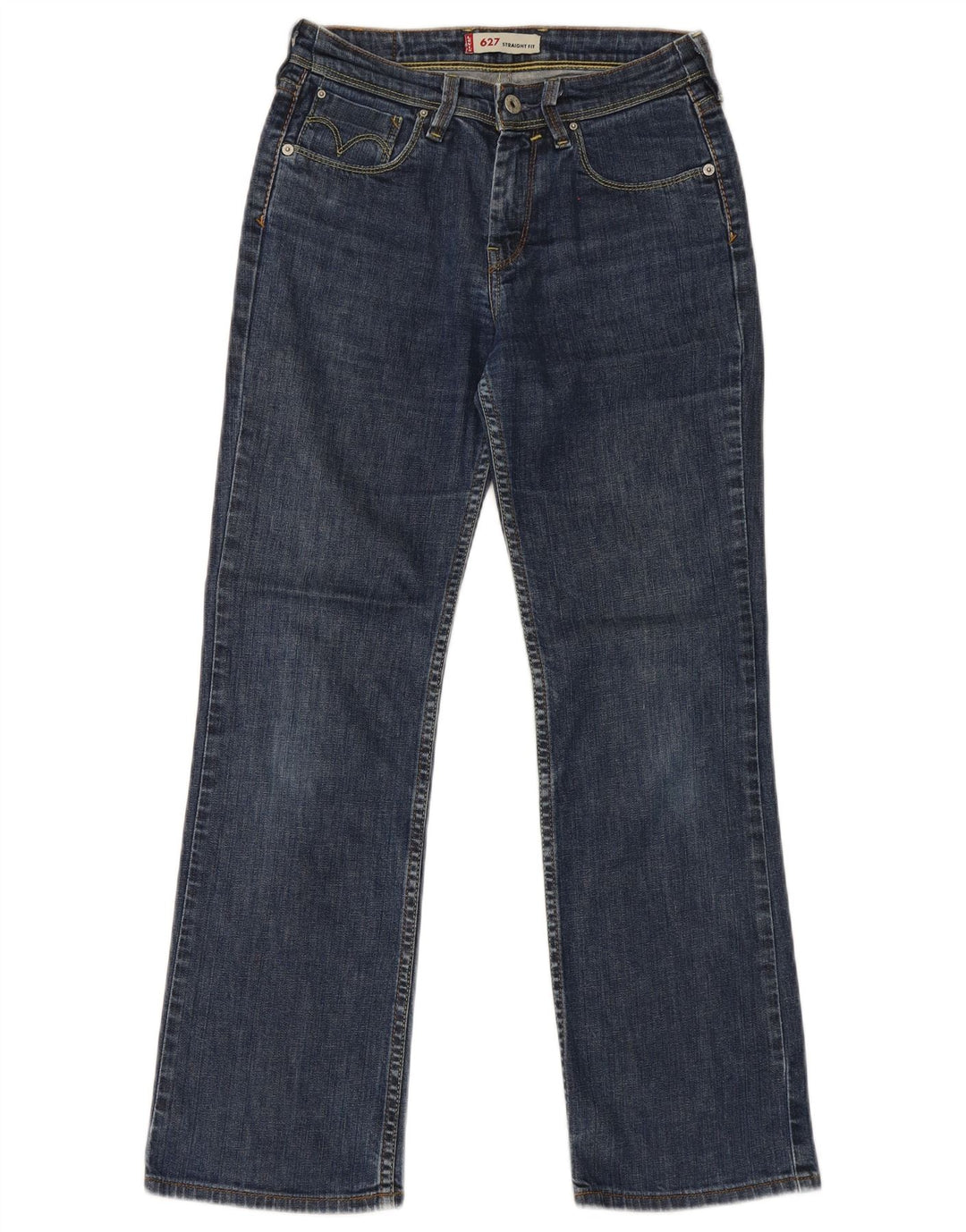 Levi's ženske 627 ravne traperice W28 L30 plavi pamuk