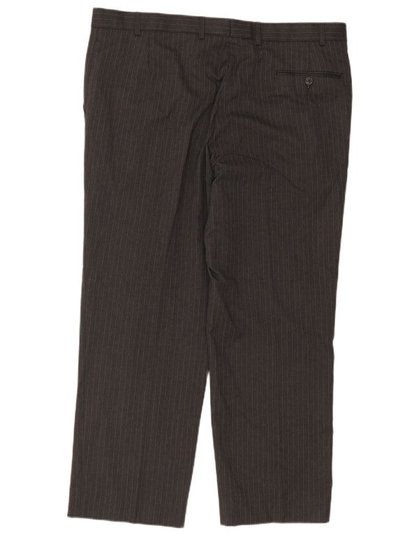 Marks & Spencer muške ravne chino hlače W40 L29 sive pruge