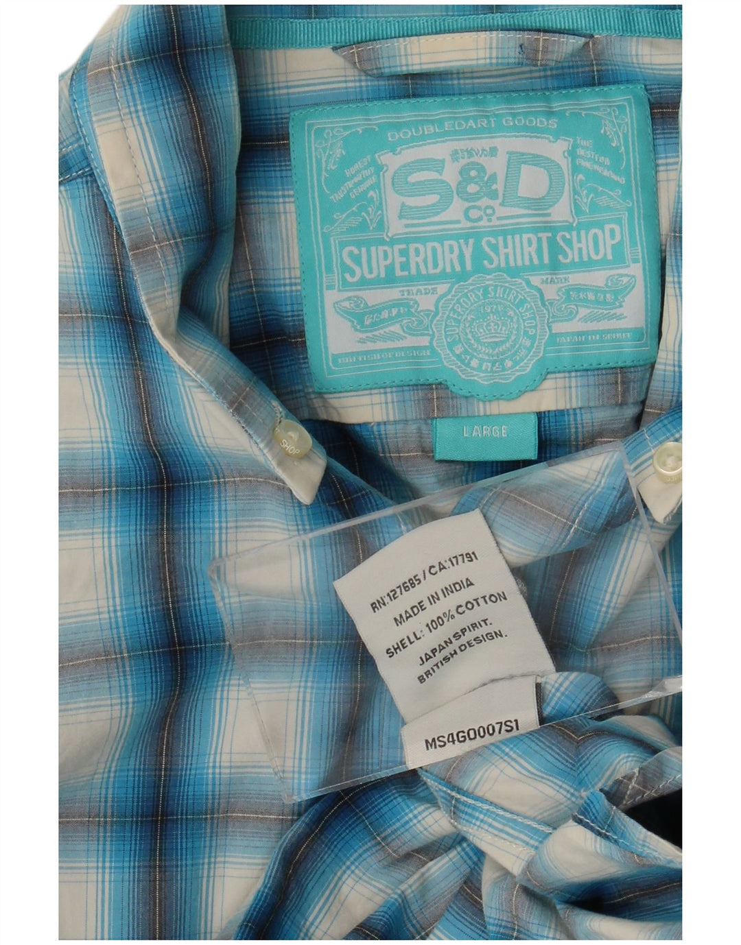 Superdry muška košulja veliki plavi karirani pamuk