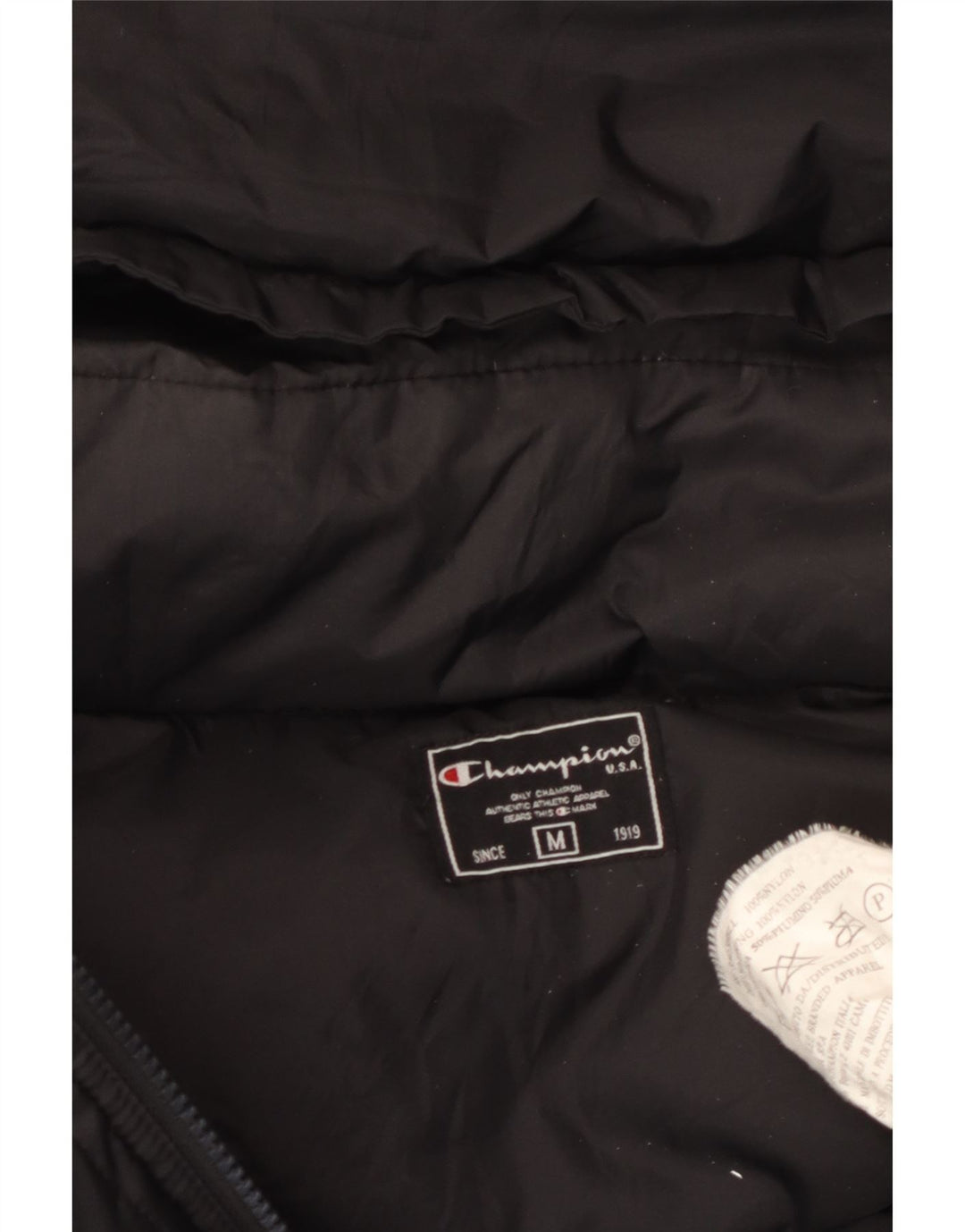 Champion muška podstavljena jakna s kapuljačom UK 38 Srednji crni najlon